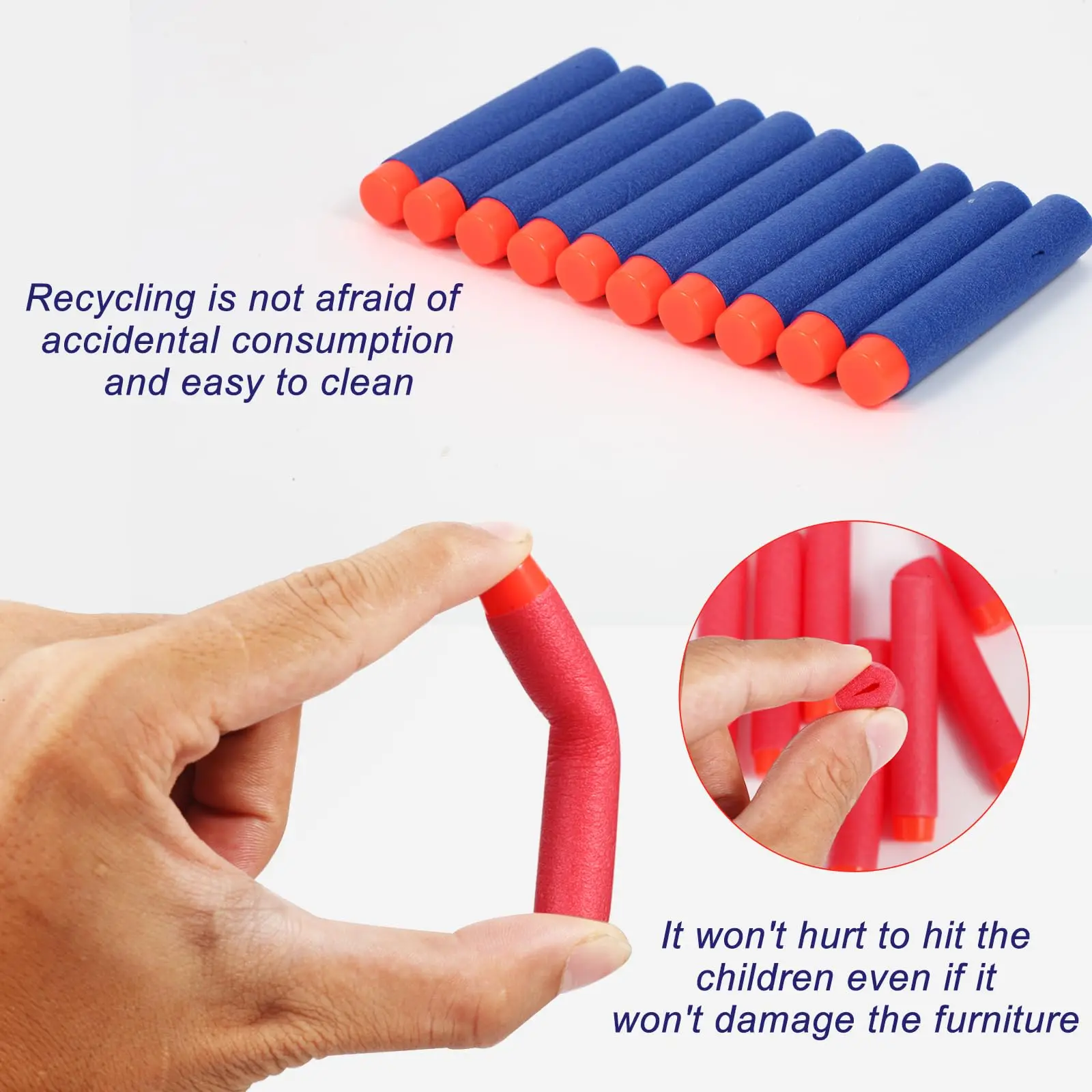 Foam Darts Refill Bullets Pack Compatible Tactical Elite Soft Bullets Ammo For Blasters Guns Toys 10PCS/Pack 7.2cm