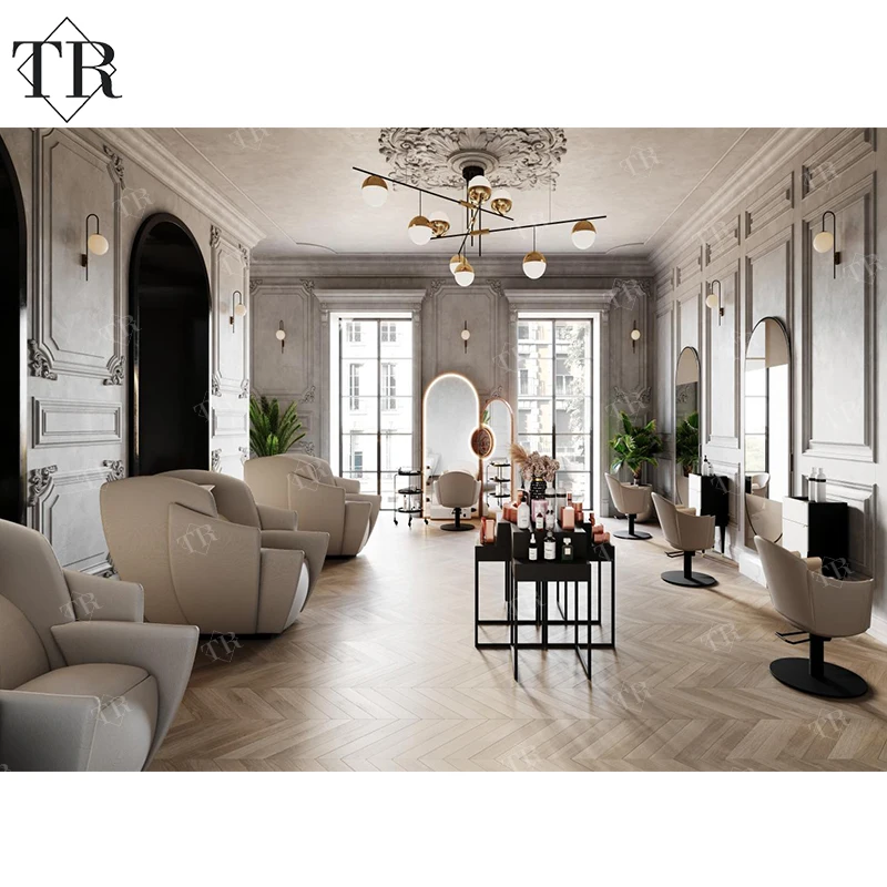 Turri Barber Salon Beauty Shop Custom 3D Modeling Interior Design Shampoo Manicure Pedicure Complete Salon Furniture Equipment