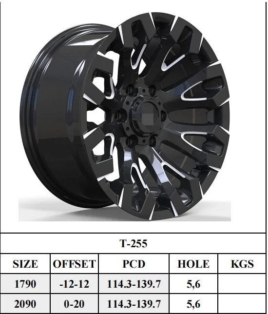 T255 Factory New Design 17 20 Inch 4x4 Offroad Wheels  6x139.7 5x127 PCD Ready Stock