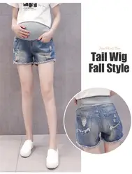 Летние модные рваные джинсовые шорты с эффектом подтяжки живота для мам и беременных женщин, новинка 2019