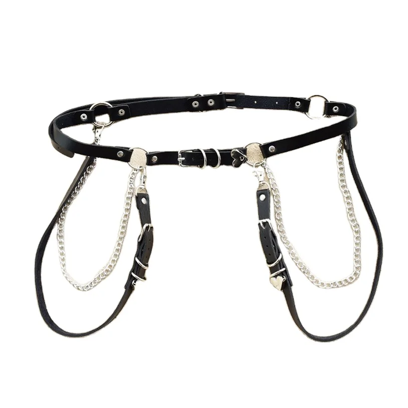 Retro Rhinestones inlaid with fashionable waist chain accessories front back Adjustable length waist belts