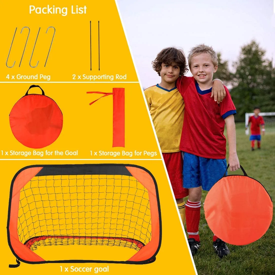 SG02B Calcio Pratica Netto, I Bambini Grande Pop Up Obiettivo di Calcio, Del Capretto Pieghevole Lo Porta Da Calcio