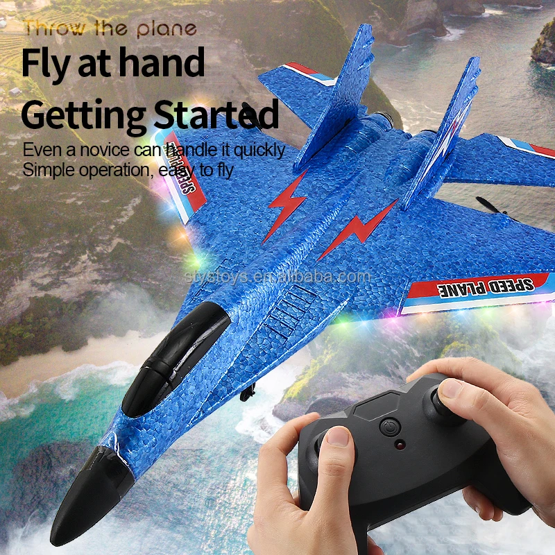 RC Airplane Foam Remote Control Stealth Bomber Airplane 44CM Length Foam Drone Glider for Children Ages 12+