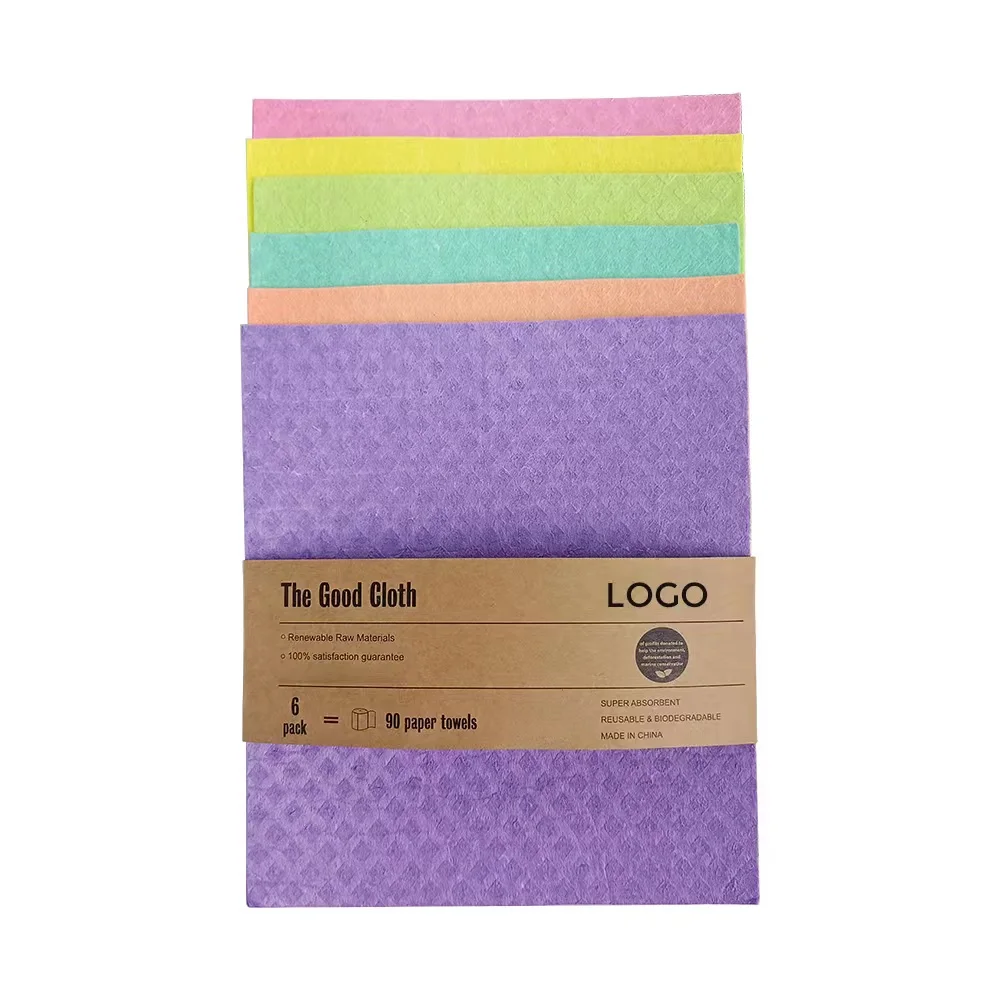 Swedish Sponge Cloth for Kitchen Household Car Cleaning/Swedish Sponge Dish Cloth Natural Cellulose Bulk 10 Pack