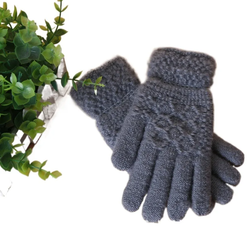 men and women Finger Touch Screen Gloves Winter Warmth Thickening Jacquard Knitted Gloves