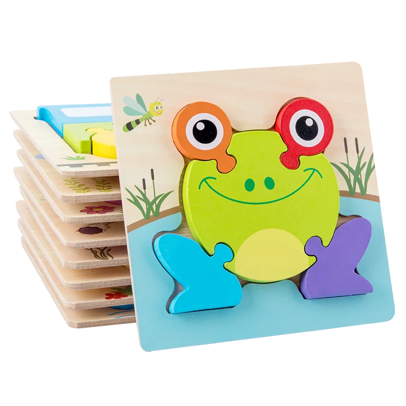 Selling wooden 3D animal puzzles Montessori game Toys Wooden puzzles for children early education puzzle toys