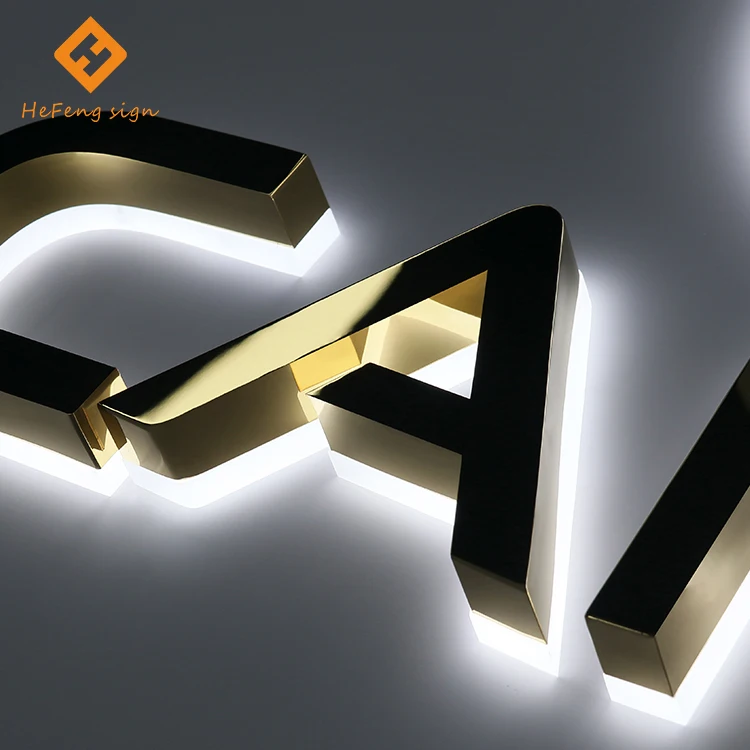 Factory led backlit letters stainless steel letter sign 3d led sign aluminum sign for shop