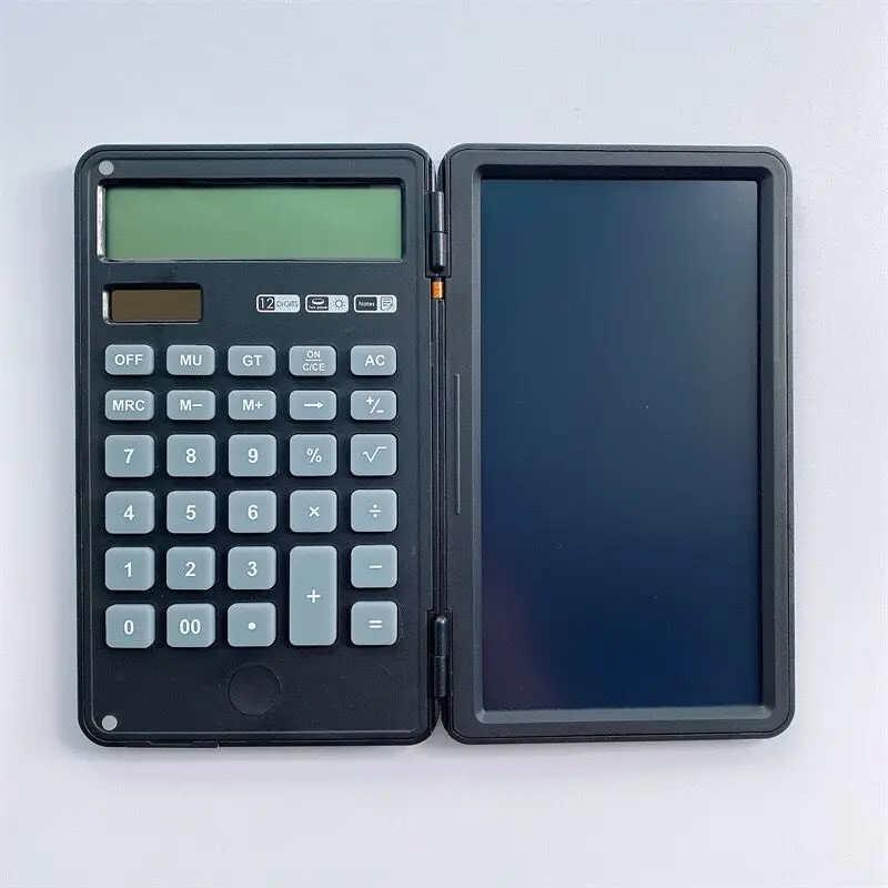 Foldable Notepad Solar power Calculator Erasable Writing Pad Magic Calculator 12 digits Smart Calculator With Writing Tablet