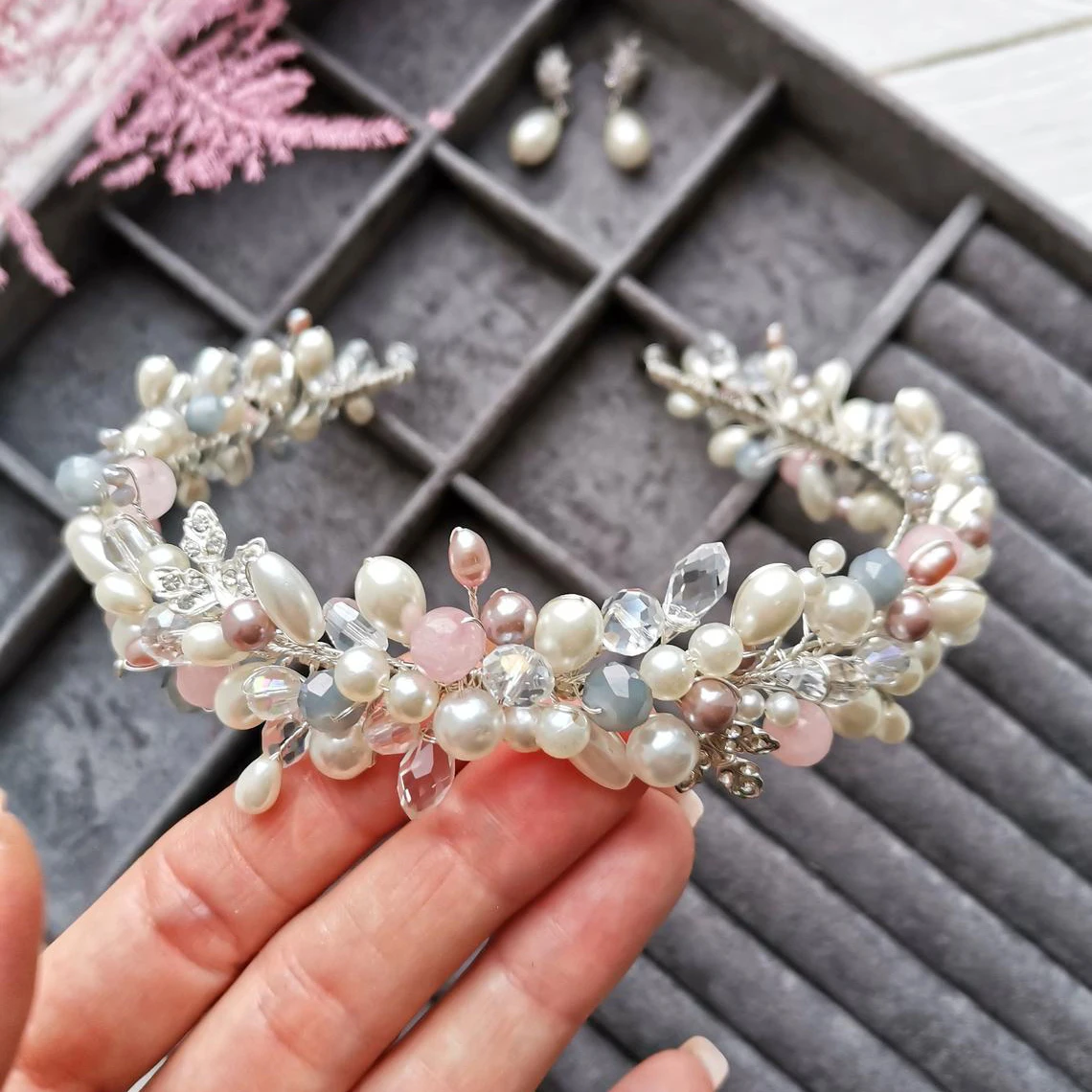 
Pearl headband Bride headband Diadem Headband mariage Bridal tiara Pearl headpiece headware jewelry 