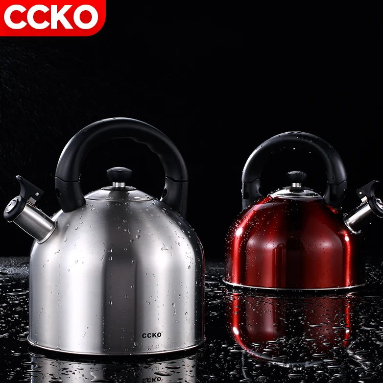 Оптовая продажа кухонная техника красные серебристые 3L 5L нержавеющая сталь чайник со свистком из нержавеющей Электрический чайники