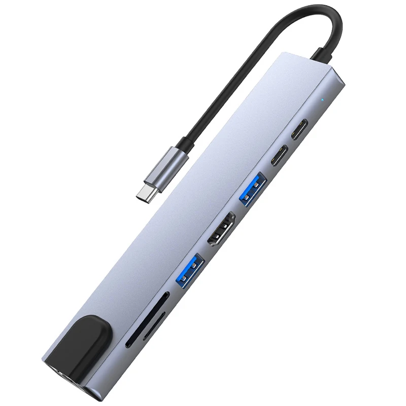 Multiport USB Hubs 3.0 Ethernet Card Reader PD Charging For MacBook OTG USB Type C Hub Dock Adapter