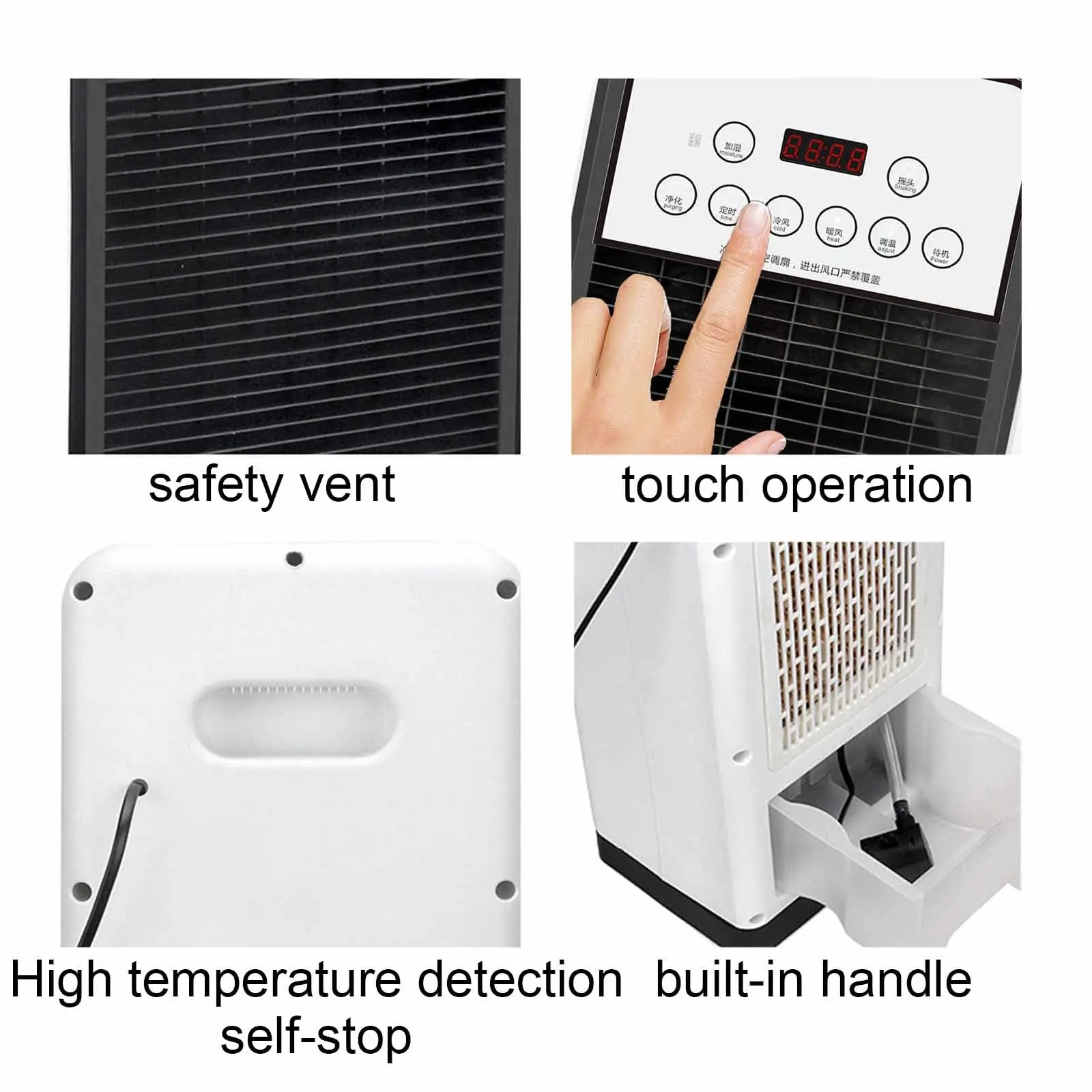 portable air conditioner cooling and heating Drainage-free Cooling Evaporative Air Cooler and heater with Remote control