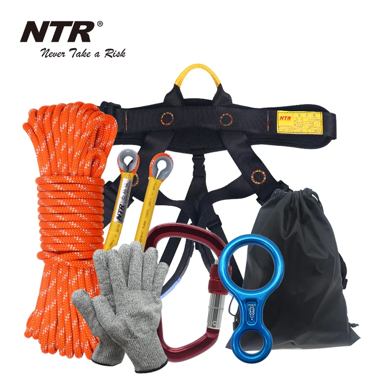 
 Спасательный костюм для спуска с жгутом безопасности, веревкой, карабином и спуском  