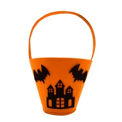 OEM Custom Cute Halloween Felt Pumpkin Gift Bucket Candy Basket