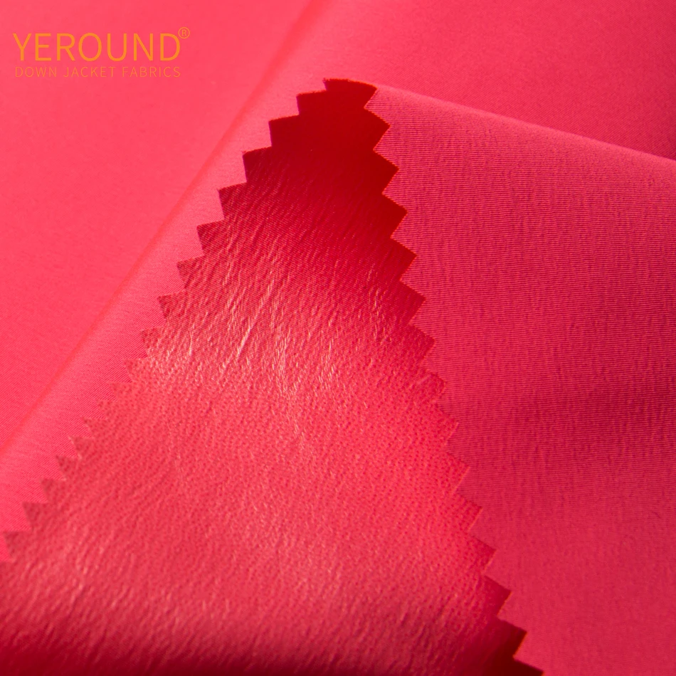 100% Polyester 50D Microfiber Fabric Thick and Waterproof with Wrinkling Style for Jackets Bags and Lining Plain Design