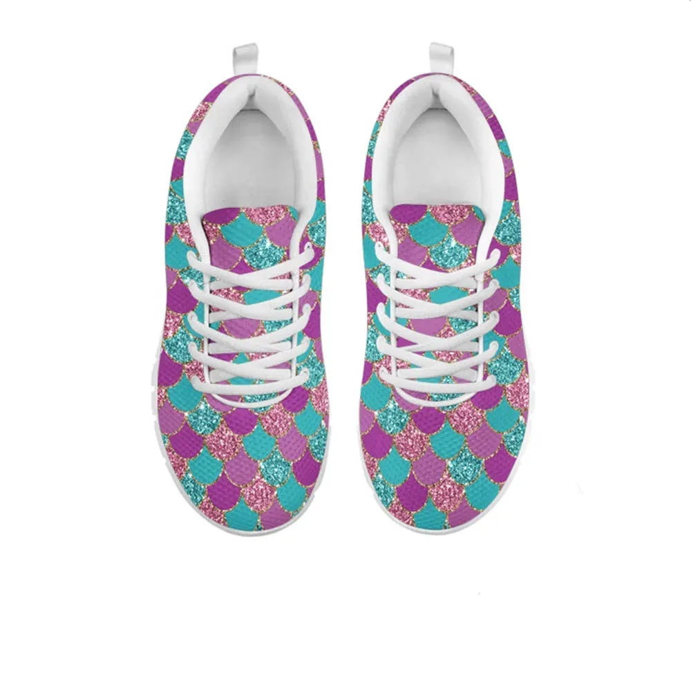 Print on Demand Mermaid Skin Pattern Children Casual Outdoor Sneakers Sport Shoes for Kids and Girls