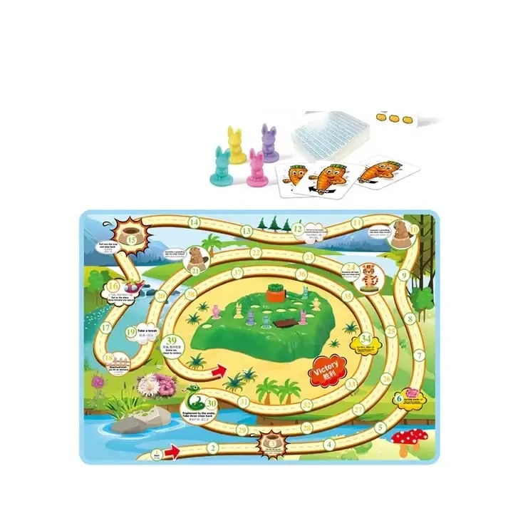 2022 toy board game bunny cross country chess rabbit competitive trap challenge desktop game interactive toy for kids