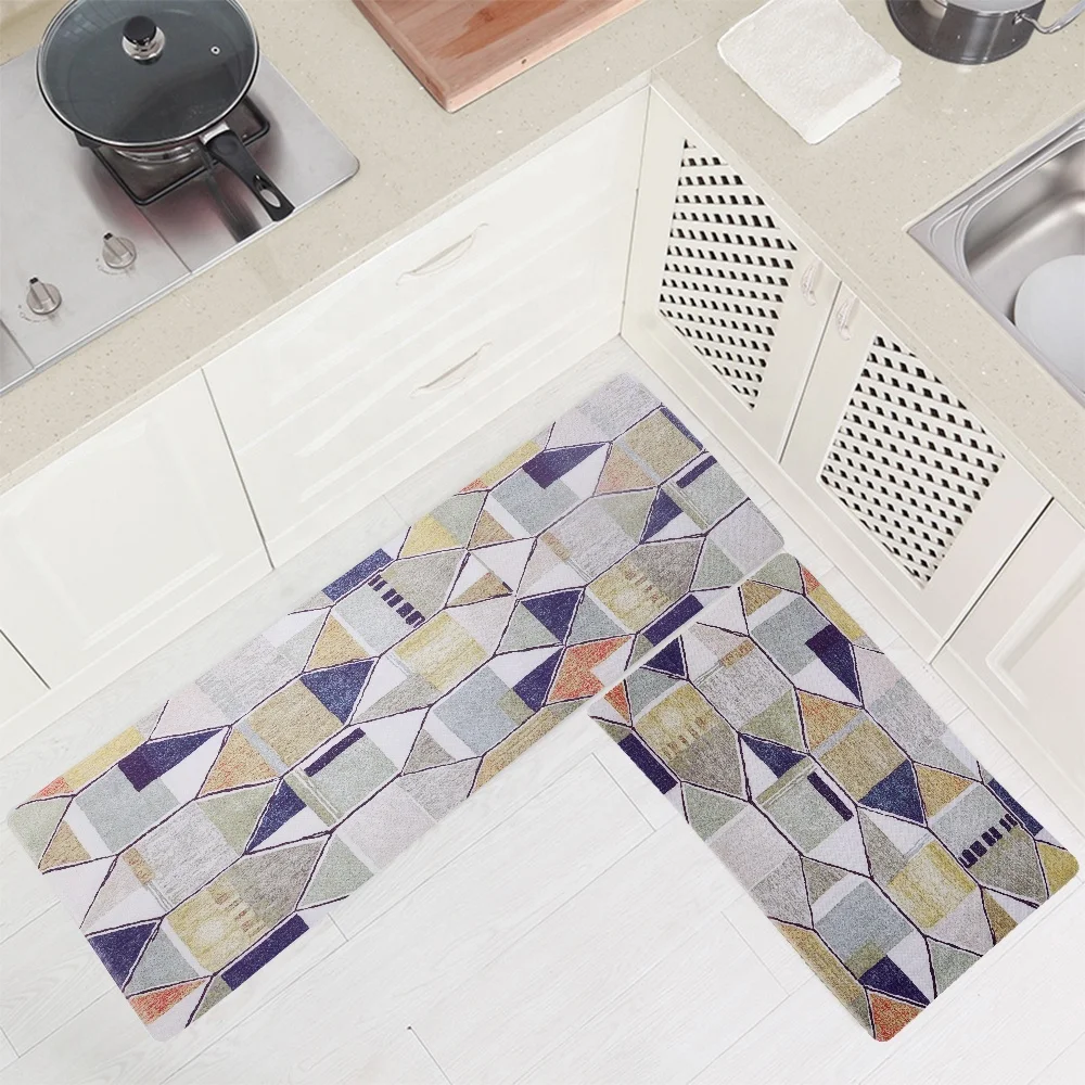 
Shinnwa waterproof heat resistant anti fatigue pvc foam kitchen floor mats geometric 