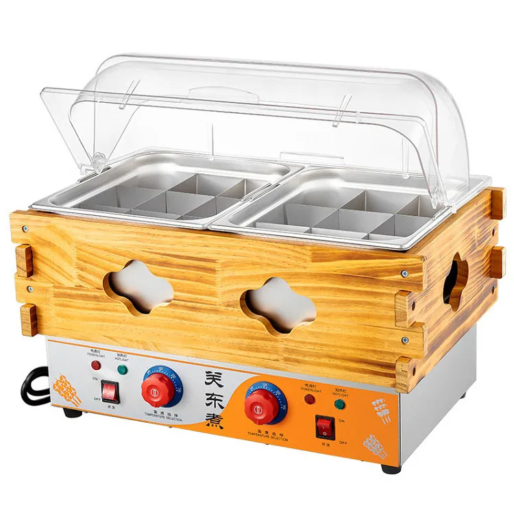 High Quality  Double Basin four-rectangle-grid Oden Hot Pot Food Kanto cooking