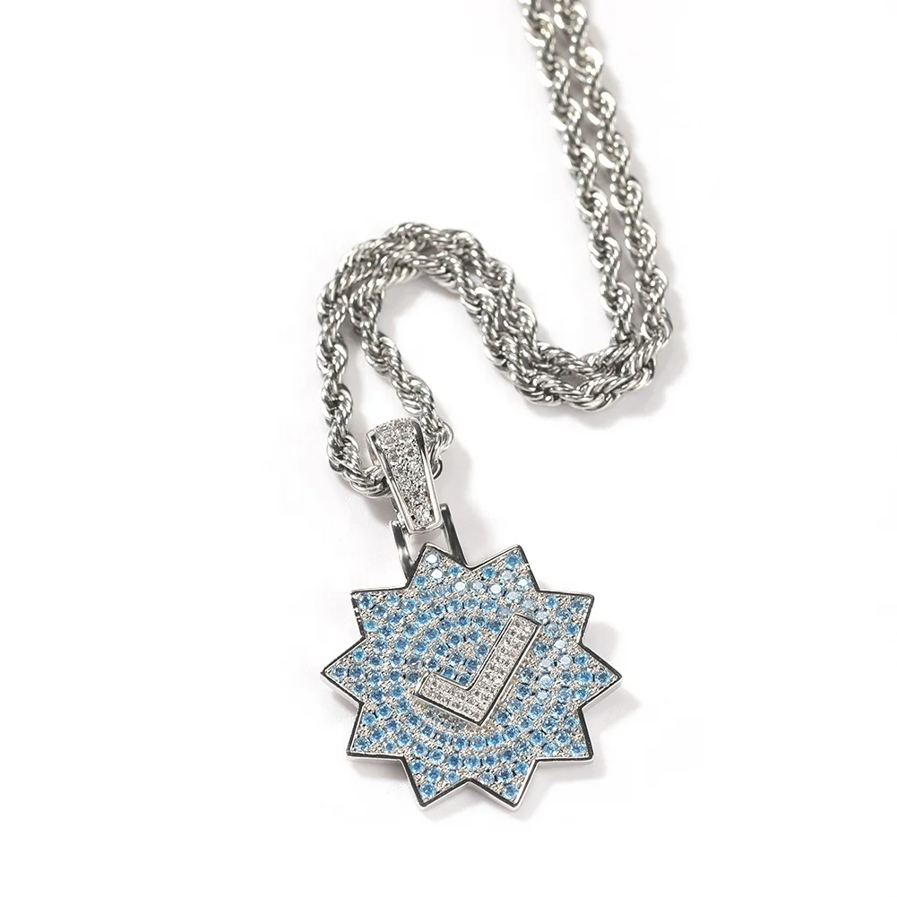  Minority Verified Check Blue Zircon Medal Pendant for Men Women Hip Hop