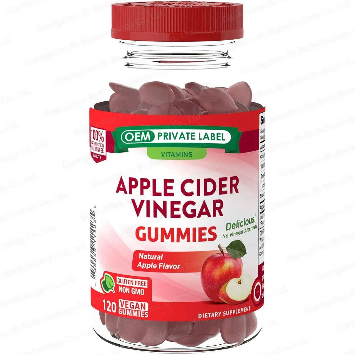 Hot Selling Apple Cider Vinegar Gummies good for digestive system Private Label Gummies Candies with Apple Cider Vinegar  slim