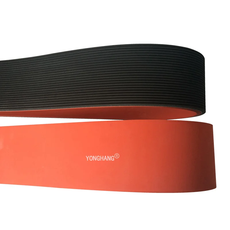 Industria red rubber coating  pj pk pl pm ribs conveyor drive ribbed belts for caterpillar haul-off unit machine