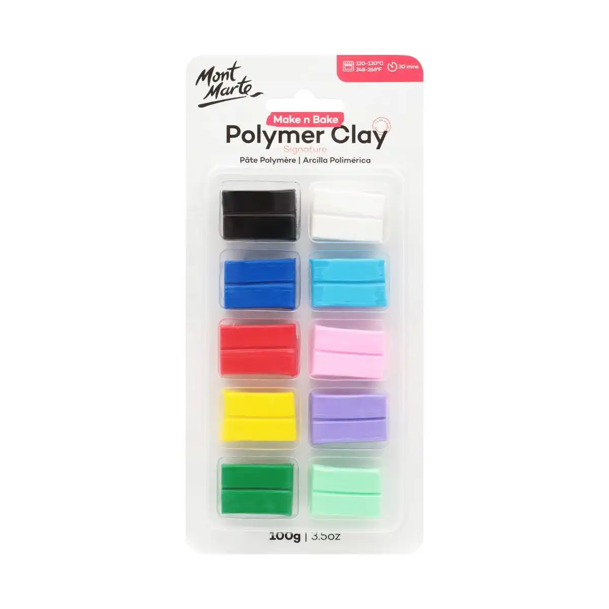 Mont Marte Make n Bake Polymer Clay 10pc modelling clay for kids