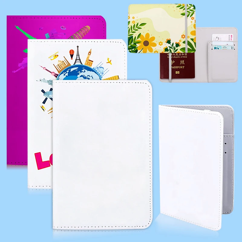 Wholesale Business Style PU Leather Passport Holders Family Travel Sublimation Blanks Custom Logo Passport Cover Case