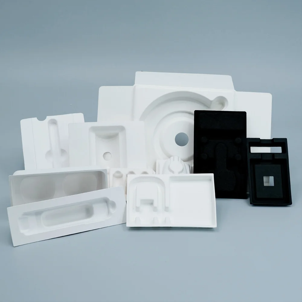 Customizable Recyclable Pulp Molded Neckband Headphones Inner Tray Smart Wearable Eco-Friendly Packaging Solution