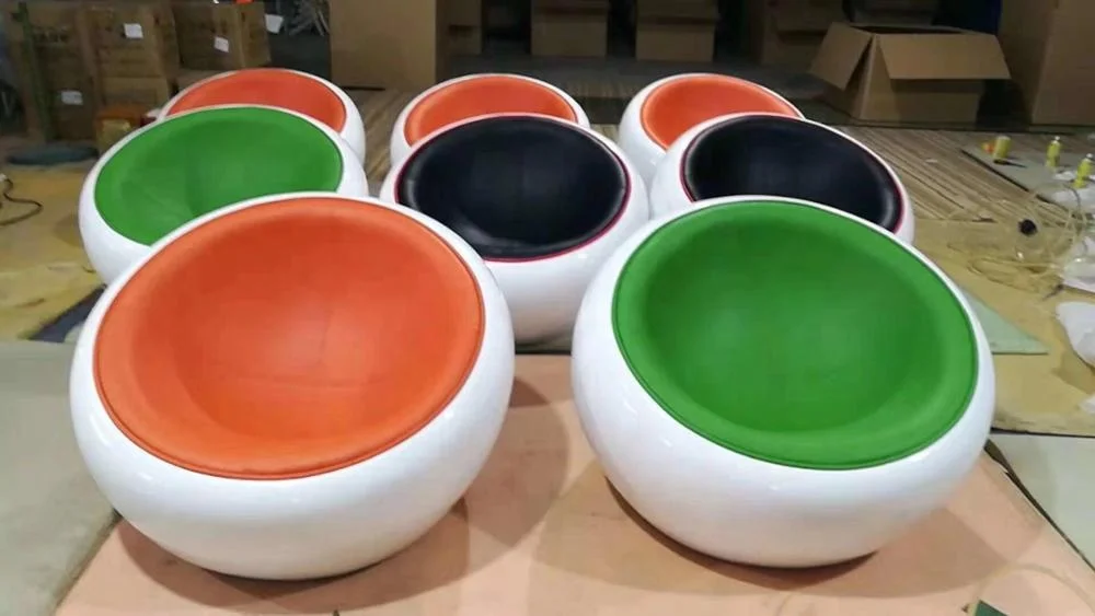 Modern soft cushion fiberglass egg ball chair