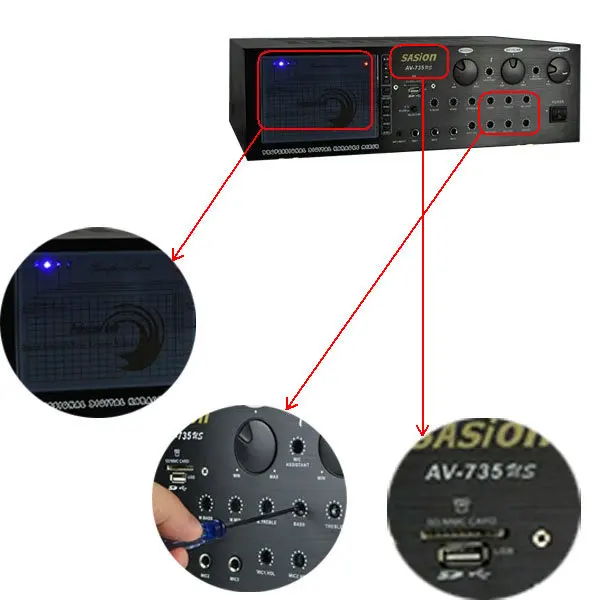 Hot Wholesale AV-735 Digital Professional karaoke stereo amplifier for Home