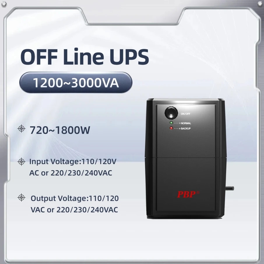 PBP Off Line Sine Wave 2000VA 1.5KVA 2 кВА 3 1200 Вт система безопасности ИБП мини-линия интерактивного резервного копирования