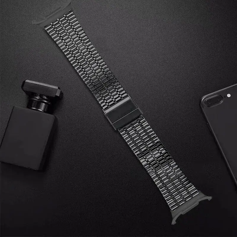 For Samsung Galaxy Watch 7 Ultra 47mm No Gaps Metal Strap galaxy watch 7ultra 47mm Watchband Curved end Bracelet Stainless Steel