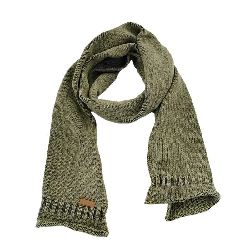 Custom style pattern color unisex winter scarfs knitted plain polyester scarf