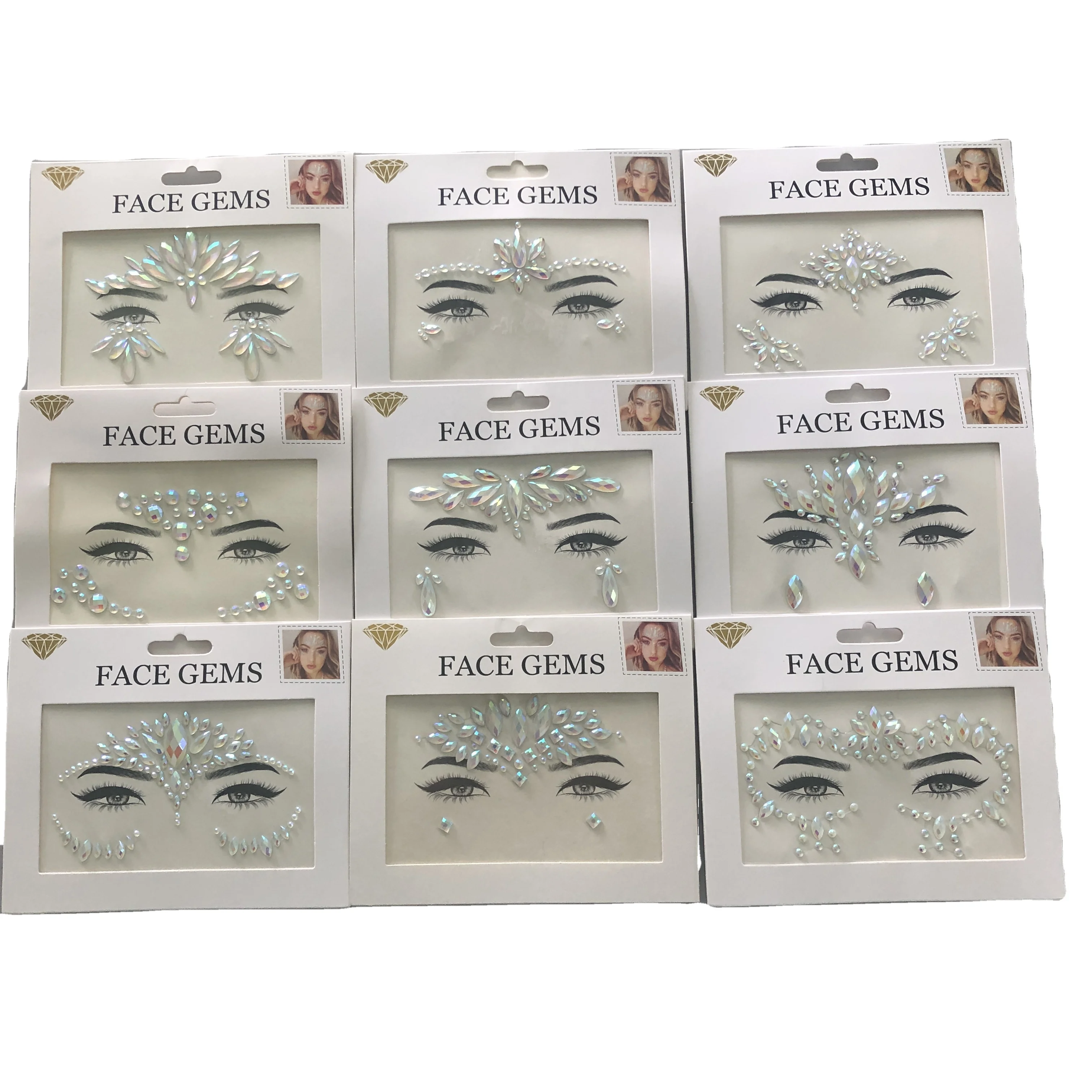 Акриловые татуировки со стразами для вечеринки драгоценности Хрустальная наклейка Алмазный фестиваль блестящие камни