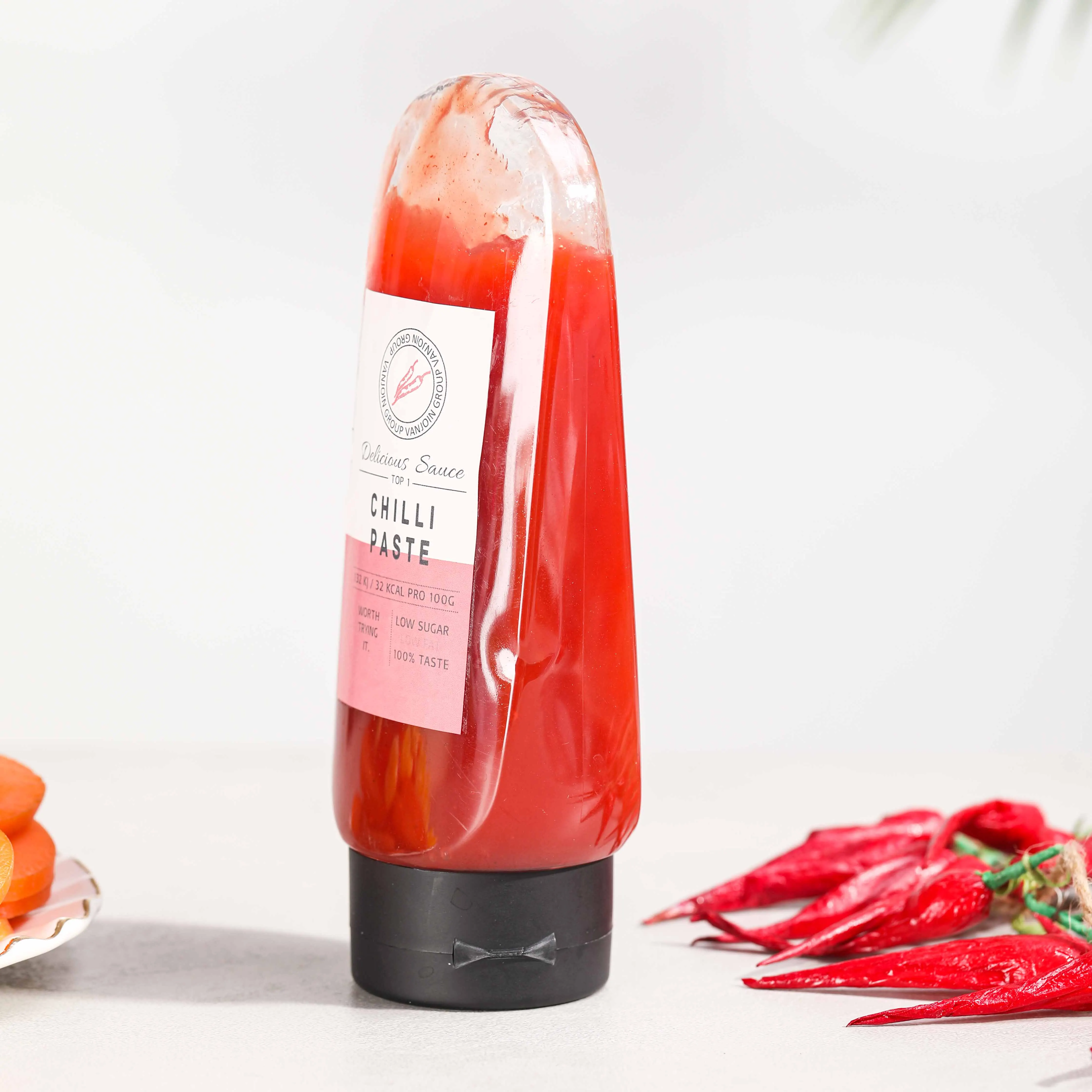 220ml Food Grade PET Plastic Honey Syrup Squeeze Bottles Plastic Squeeze Sauce Bottle with Flip Top Cap