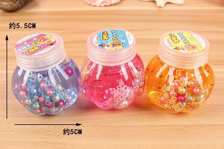 Pumpkin Bottle Crystal Mud Pearl Color Slime Toys Fluffy Foam Putty Plasticine Cloud Clay for Kids DIY Educational Toys