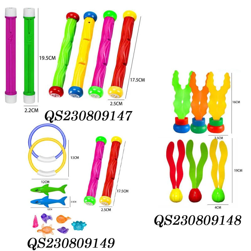 QS Popular Summer Beach Toys Kids Many Different Types Plastic Underwater Swimming Pool Diving Set Toys For Children Gift