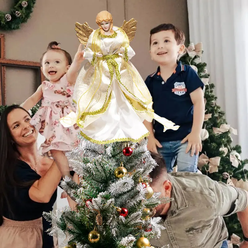 Hot Selling 2022 New Style Christmas Tree Topper Angel With Led Lighted
