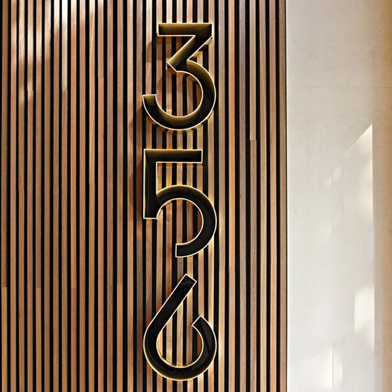 Stainless SteelXizheng  Floating House Number, Metal Modern House Numbers, Garden Door Mailbox Number Sign Coated Glossy Black