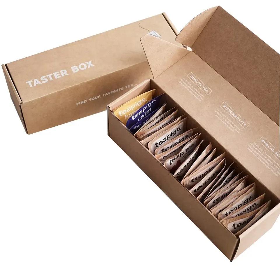 Custom high quality taster box tea bag packaging custom box kraft paper gift box