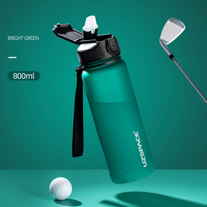 UZSPACE 1L Motivation Hydrate Premium Customizable Running Workout Straw Drink Water Bottles with Straw Logo for Adults