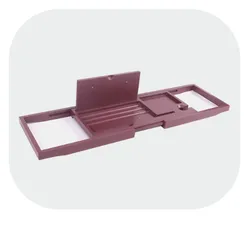 Colored Bamboo Bathroom Tray Expandable Caddy Tray For Bath Tub Wood Bath Tray Bamboo Bathtub