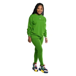Ladies Long Sleeve Top And Pants Multicolor Jogging Sweatsuit Plus Size Autumn Women Two Piece Set