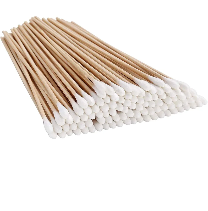 Medical Consumables Disposable Wooden Stick Cotton Ball Surgical Bamboo Cotton Swab