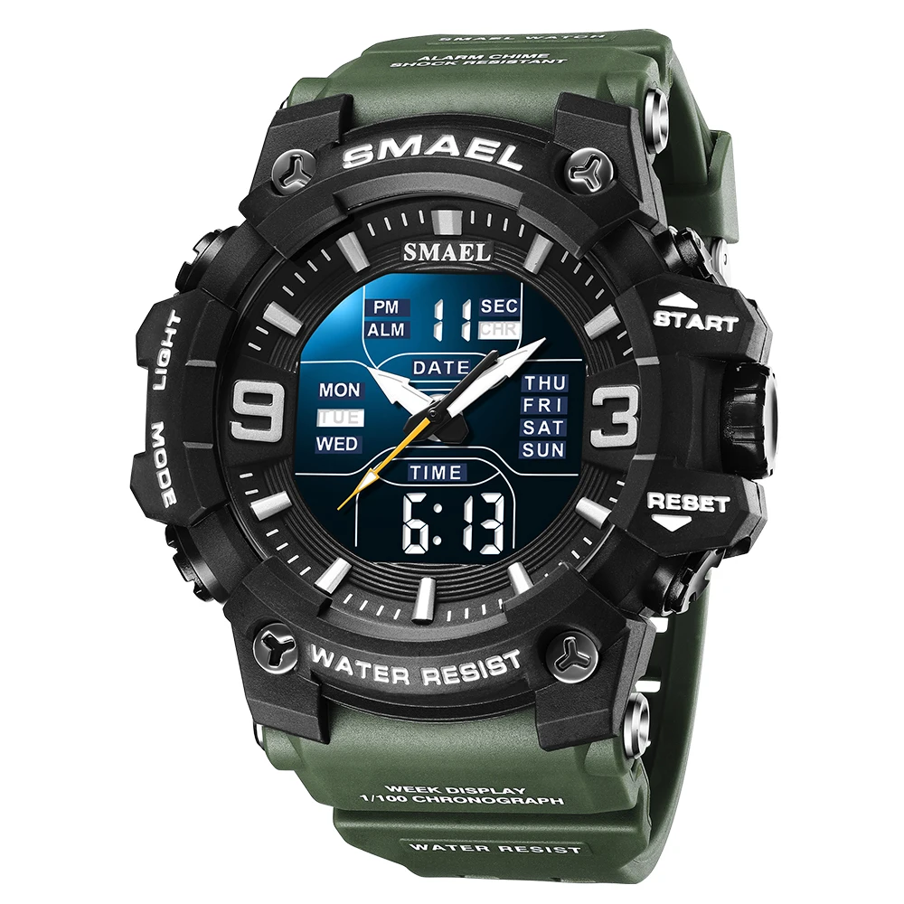 Sport Brand SMAEL 8049 Electronic Watch Digital Men Wristwatches White G Style Waterproof Swim Male Watch
