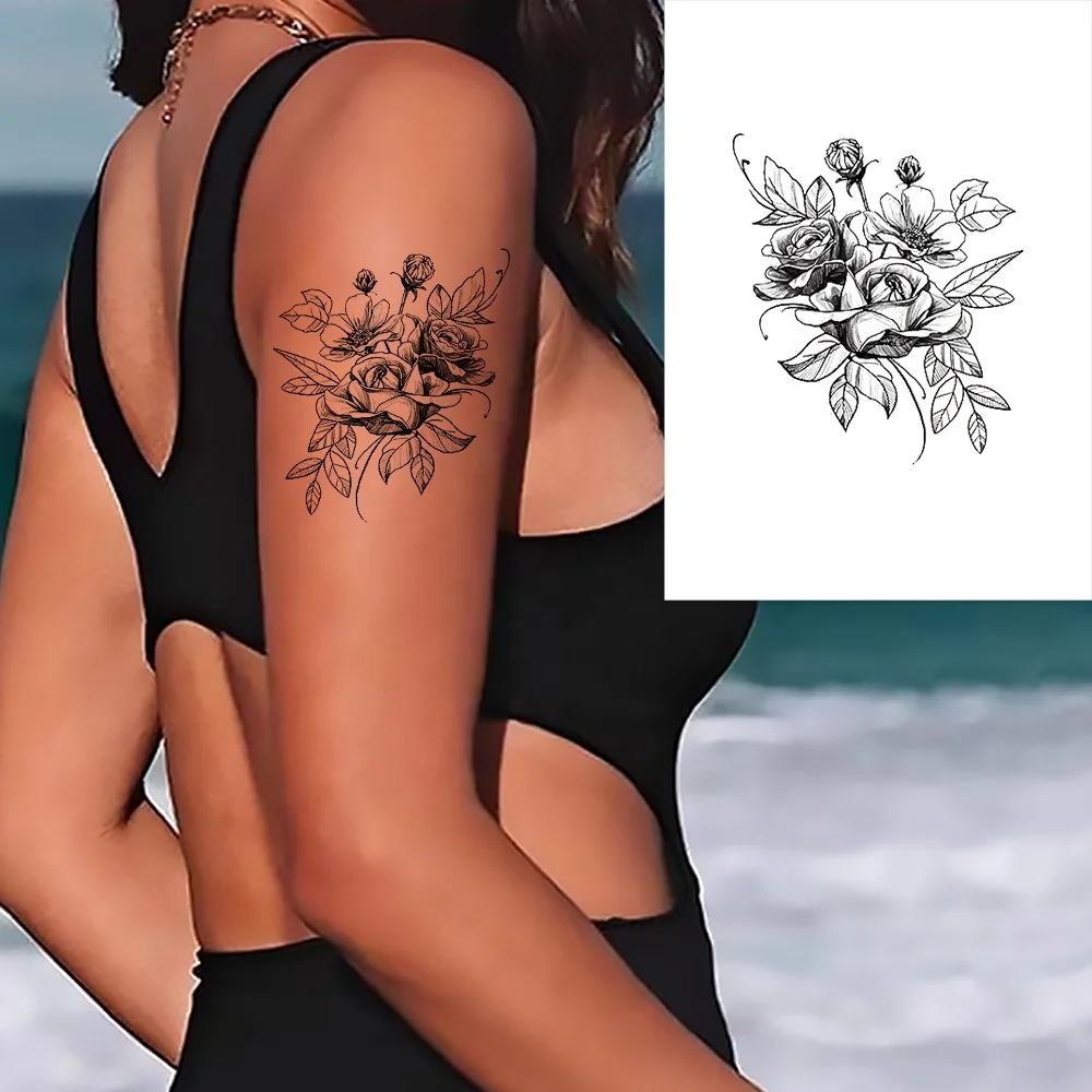 Custom 10*15Cm Cmyk Printing Body Paper Tattoo Stickers China Manufacturer Water Transfer Temporary Tattoos