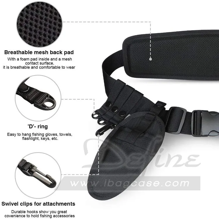 OEM Adjustable Fishing Wading Waist Belt for Fishing Accessories