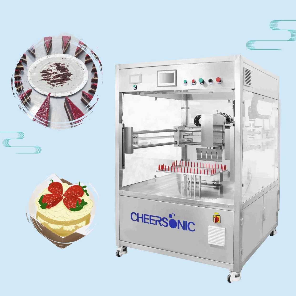 cake portioning machine ultrasonic cutting fresh and frozen sweets Brownie cutter machine