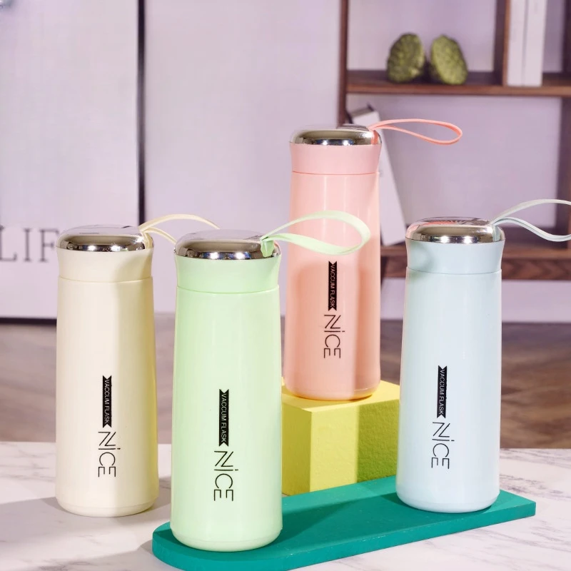 Customize Color 400ML Macaron Nice Advertising Gift Glass Simple Student Water Bottle